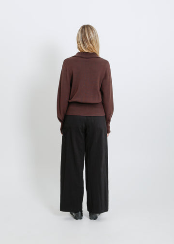 VALETTA KNIT CARDI / CHOCOLATE