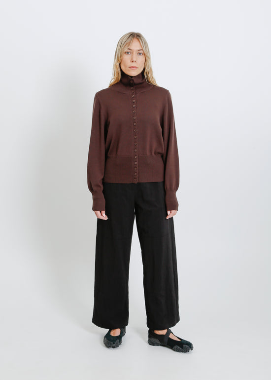 VALETTA KNIT CARDI / CHOCOLATE