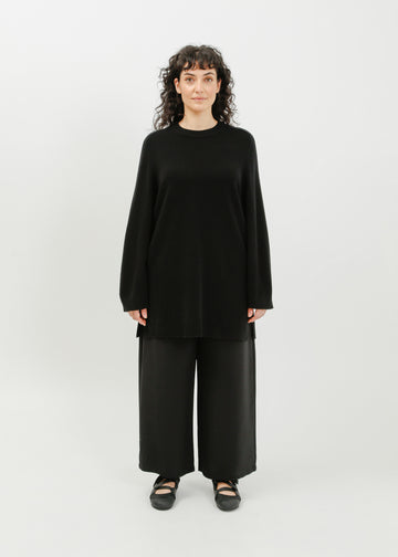 Abie Long Line Knit Sweat / Black