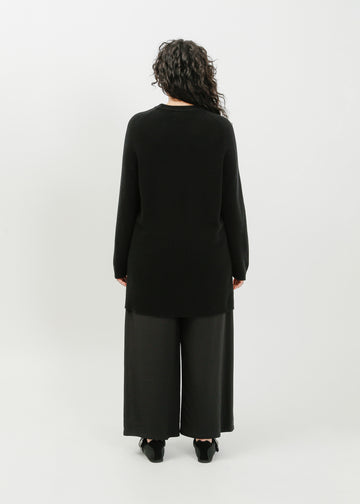 Abie Long Line Knit Sweat / Black