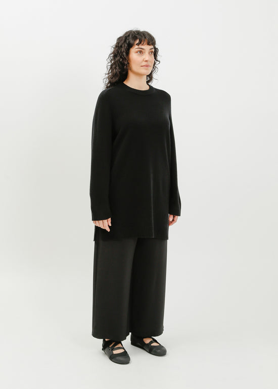 Abie Long Line Knit Sweat / Black