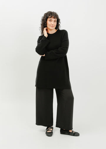 Abie Long Line Knit Sweat / Black