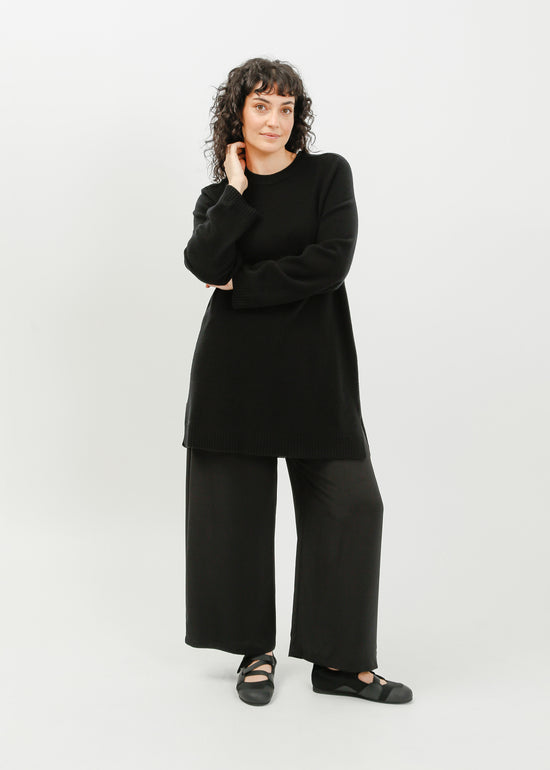 Abie Long Line Knit Sweat / Black