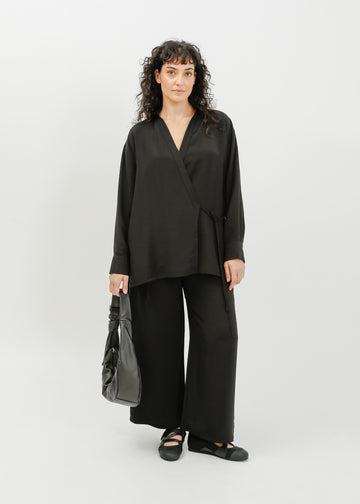 Selda Wrap Shirt / Black