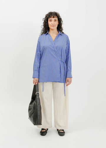 Selda Wrap Shirt / Blue-White