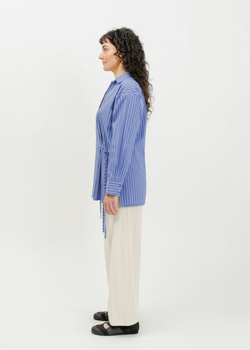 Selda Wrap Shirt / Blue-White