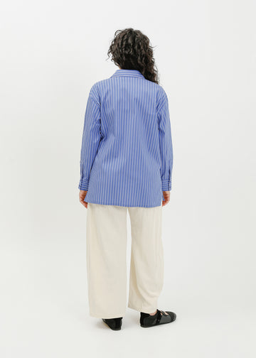 Selda Wrap Shirt / Blue-White