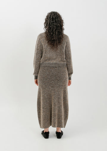 Leo Knit Skirt / Black-Taupe