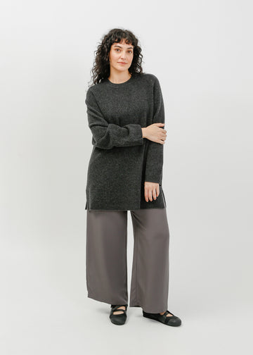 Abie Long Line Knit Sweat / Charcoal