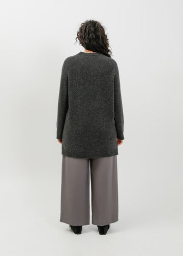Abie Long Line Knit Sweat / Charcoal