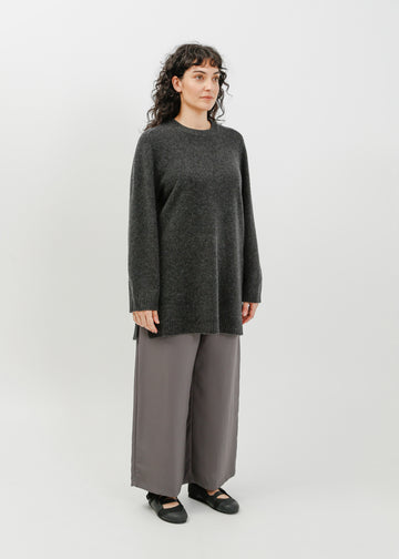 Abie Long Line Knit Sweat / Charcoal