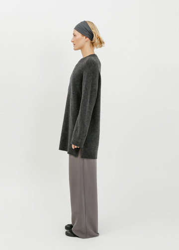 Abie Long Line Knit Sweat / Charcoal