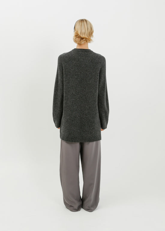 Abie Long Line Knit Sweat / Charcoal