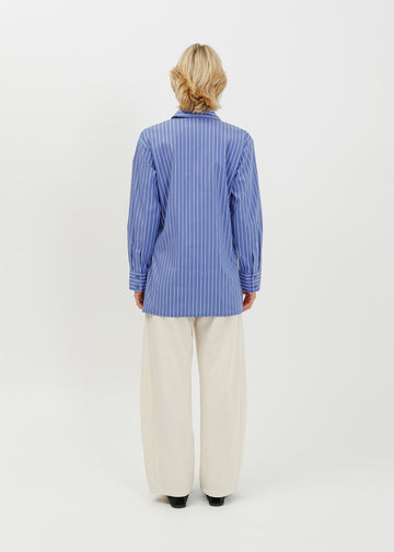 Selda Wrap Shirt / Blue-White