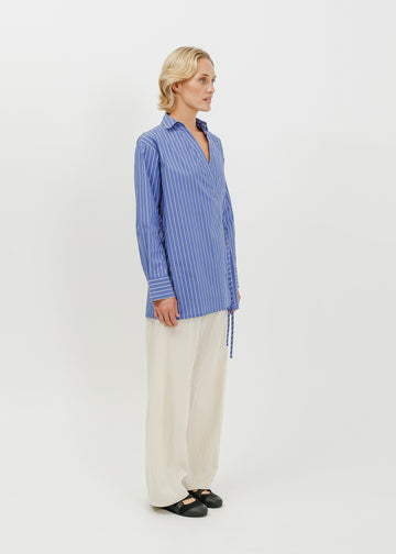 Selda Wrap Shirt / Blue-White