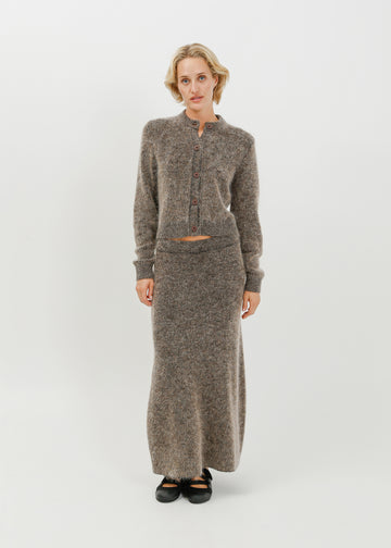 Leo Knit Skirt / Black-Taupe
