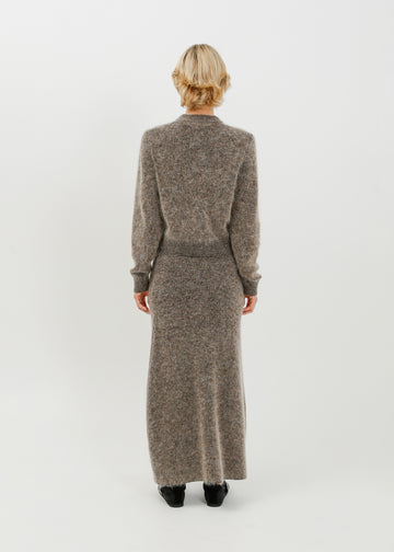 Leo Knit Skirt / Black-Taupe