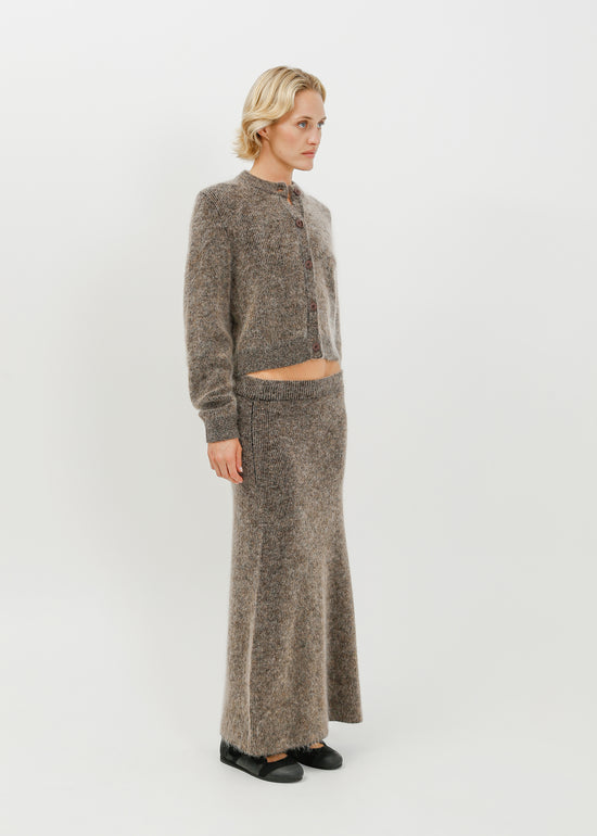 Leo Knit Skirt / Black-Taupe
