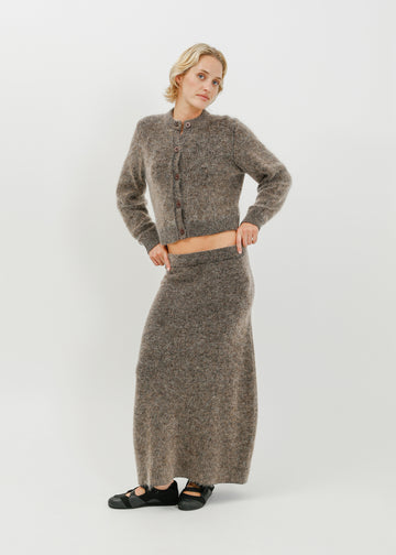 Leo Knit Skirt / Black-Taupe