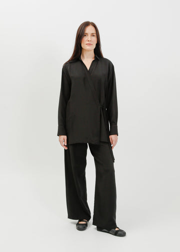 Selda Wrap Shirt / Black