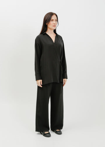 Selda Wrap Shirt / Black