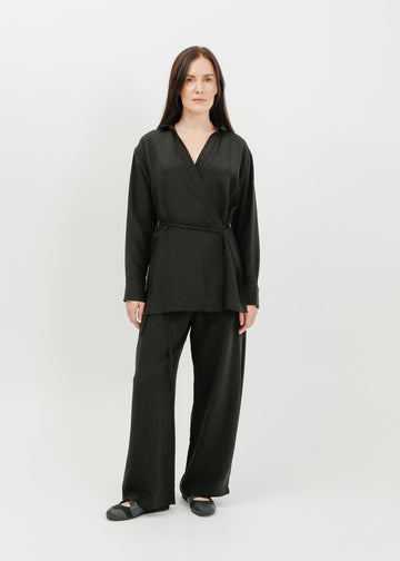 Selda Wrap Shirt / Black