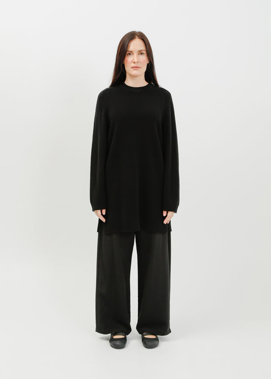 Abie Long Line Knit Sweat / Black