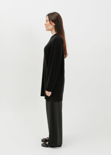 Abie Long Line Knit Sweat / Black