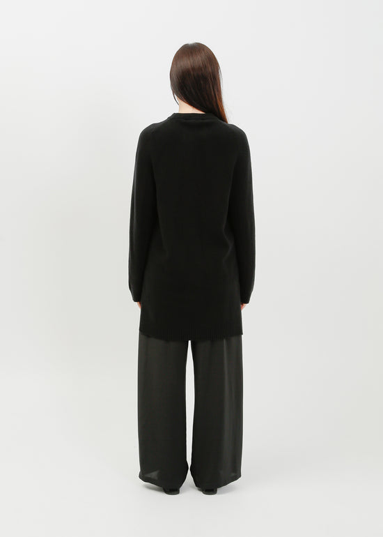 Abie Long Line Knit Sweat / Black