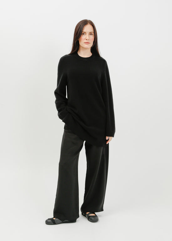 Abie Long Line Knit Sweat / Black