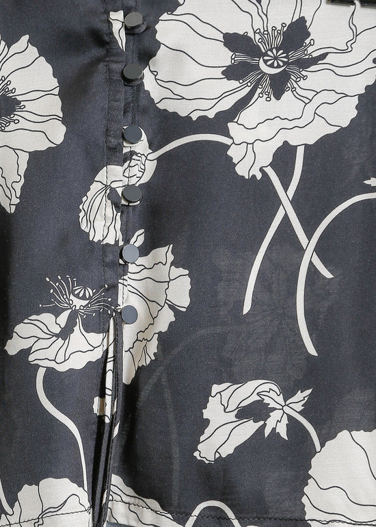 ALESSI TOP / FRAGILE BLOOMS - BLACK-CREAM