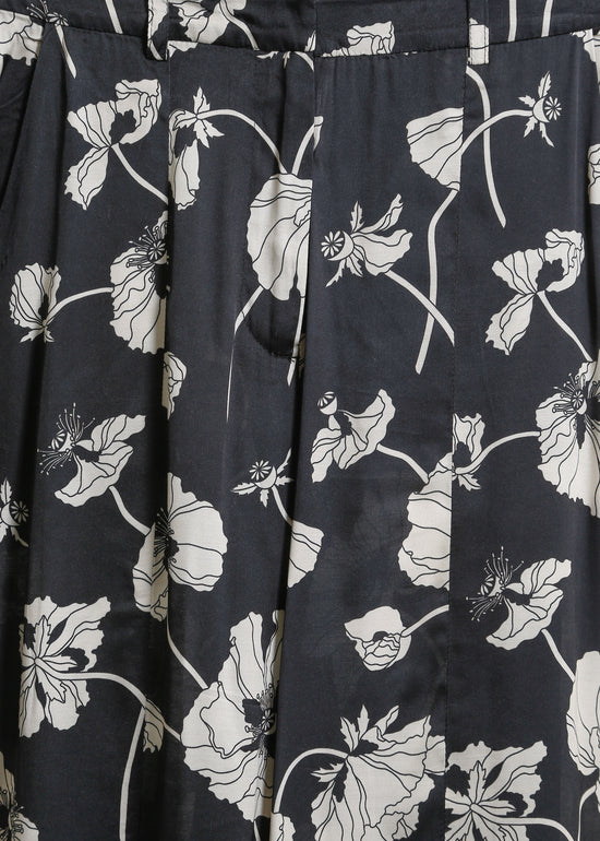 JACKSON PANT / FRAGILE BLOOMS - BLACK-CREAM