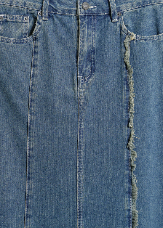 JONAH DENIM SKIRT / INDIGO GREEN WASH