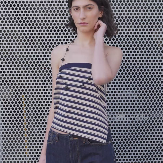 Amber Strapless Top / Beige-Navy - 
Beige Navy (image 2)